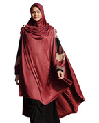Mehar Hijab's Muslim Modest Women's Stylish Poly Cotton Solid Hijab ULEMA (Dark Maroon, Large)