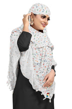 PRACHARAN Women Cotton Stylish Music Design Printed Female Scarf-Anti Pollution Full Face Cover With Uv Sun Rays Protection Scraf, White