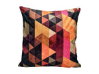 Khooti Velvet Cushion Cover, 20x20 (Triangular Orange)(Pack of 1)