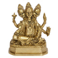ARTVARKO Brass Lord Dattatreya Idol Bhagwan Datta Murti Statue for Home Pooja Office Decor Trimurti Bhagwan Sculpture 5 Inch