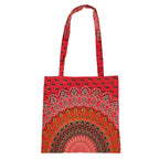 Ravaiyaa - Attitude is everything Cotton Shoulder Bag/Tote Bag For Women| Printed Multipurpose Handbag With Top Zip | Best For Shopping, Travel, Work, Beach, Office, College (Red Peacock Mandala)