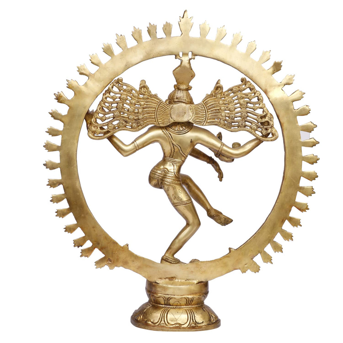 ARTVARKO Brass Natraja Big Statue Idol of Lord Shiva Ji Dancing Natraj Murti for Temple Mandir Home Décor 19 Inches