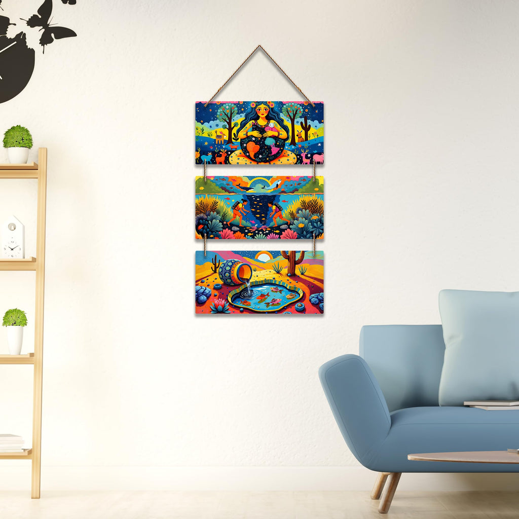 Artvibes Nature Inspired Wooden Wall Hanger for Home Decor | Modern Decoration Items | Handcrafted Art | Wall Sculpture | Signs & Plaques | Wall Art Print | Art For Wall | Unique Gift (WH_9420N)
