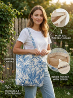 Velmora Cotton Tote Bag for Women & Men | Reusable Shopping Bag with Printed Design | Lightweight Fabric Carry Bag with Comfortable Handles | Grocery Shopping Book Work Travel College Everyday Use