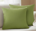 Yellow Weaves Cotton Canvas Decorative Cushion Covers, (16 X 16 Inches), Set of 2, Olive Green