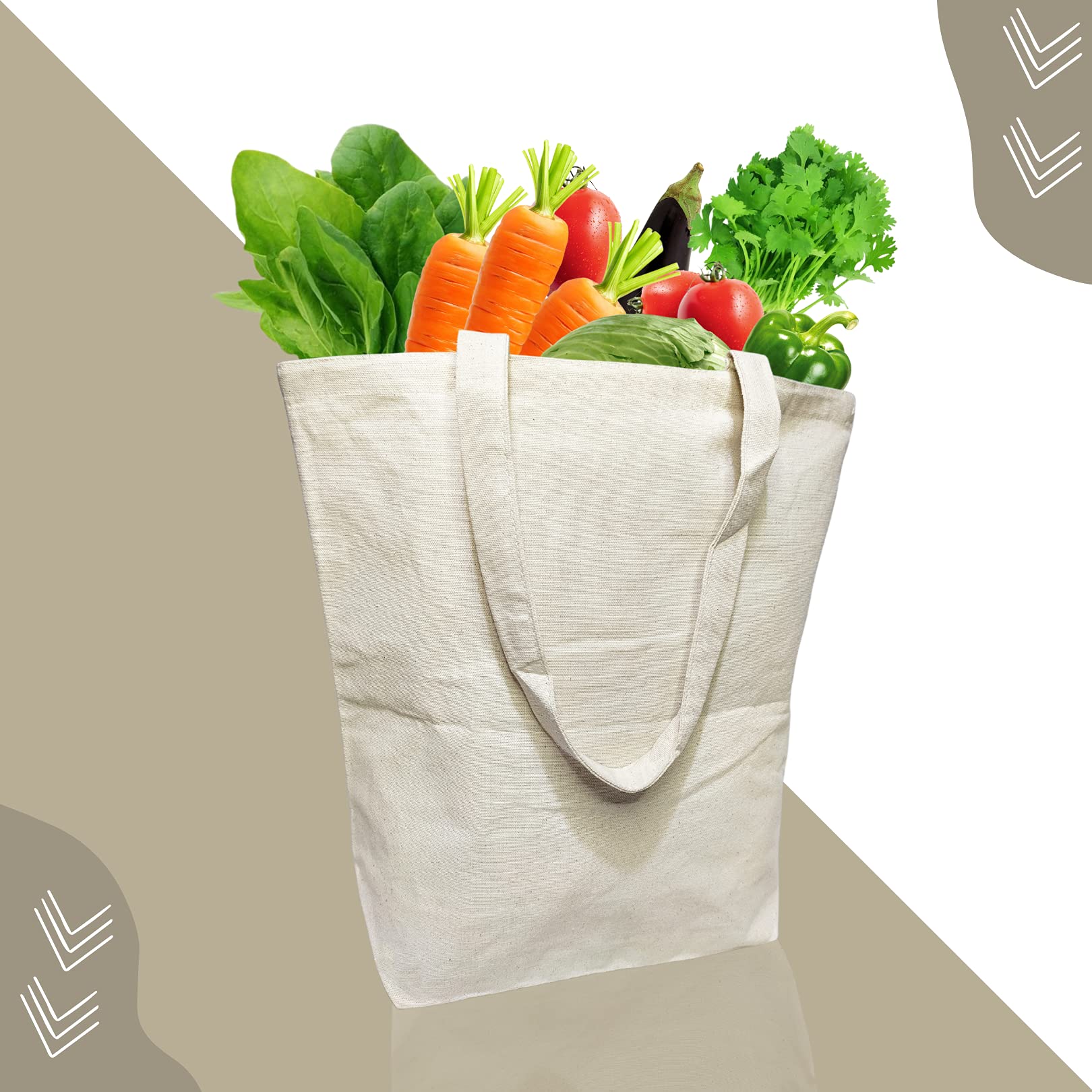 Prakriti Maitri Shopping bag for Grocery | Cloth & Canvas Bags | Cloth Bags Shopping | Carry bag | Unisex Plain Cotton Bags | Grocery bags for Women & Men | Vegetables Bags (Pack of 3)