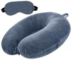 crispy™ 3 in 1 Travel Kit Set - Neck Pillow, Eye Mask, Ear Bud for Comfort Traveling and Multi use at Home & Office for Relation