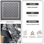 Ciroq Women's Printed Shiny Arabian Style Luxury Floral Pattern Satin Silk Head Scarf - Neck Scarf (Square)