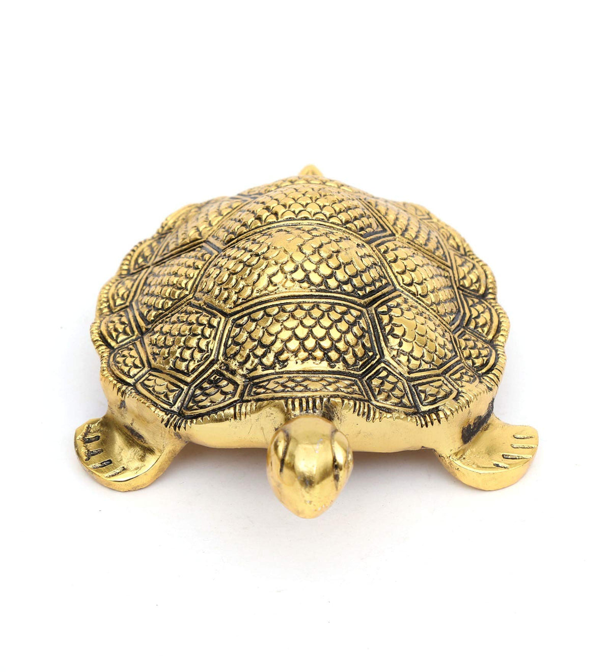 KridayKraft Kachhua Turtle for Vastu Feng Sui,Kachua Yantra for Good Luck & Evil Eye Protection,Metal Tortoise Staute Animal Showpiece Figurine & Gifting Items.