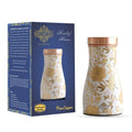 INDIAN ART VILLA Pure Copper Bedroom Bottle with Inbuilt Glass - Floral Design, Drinkware & Serveware, Perfect for Home, Office, and Gifting, Volume- 950 ML
