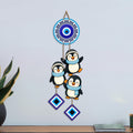 Artvibes Penguin Family Evil Eye Wall Hanging Decor for Kids Room | Living Room | Bedroom | Cute Nazar Battu Protection Ornament | Positive Energy Wall Accent Gift (WH_85147N)