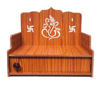 DIVOKAH® Beautiful MDF Wooden Temple/Home Temple/Pooja Mandir (8 MM Plywood Thickness) (W- 14.5, L- 9.5, H-13 INCH) W14