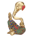 ARTVARKO Brass Trunk Ganesha Multicolor Gemastone Handwork Idol Ganesh Statue in Modern Art for Home Office Desk Diwali Gift Pooja House Entrance Showpiece Gifting 8 Inches