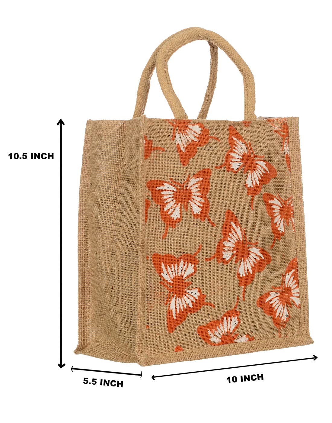 SAINIK'S - ACCESS TO QUALITY Jute Shopping Grocery Printed Bag with Cotton Rope Handle for Men and Women with Zip (Multicolor, Pack of 4)