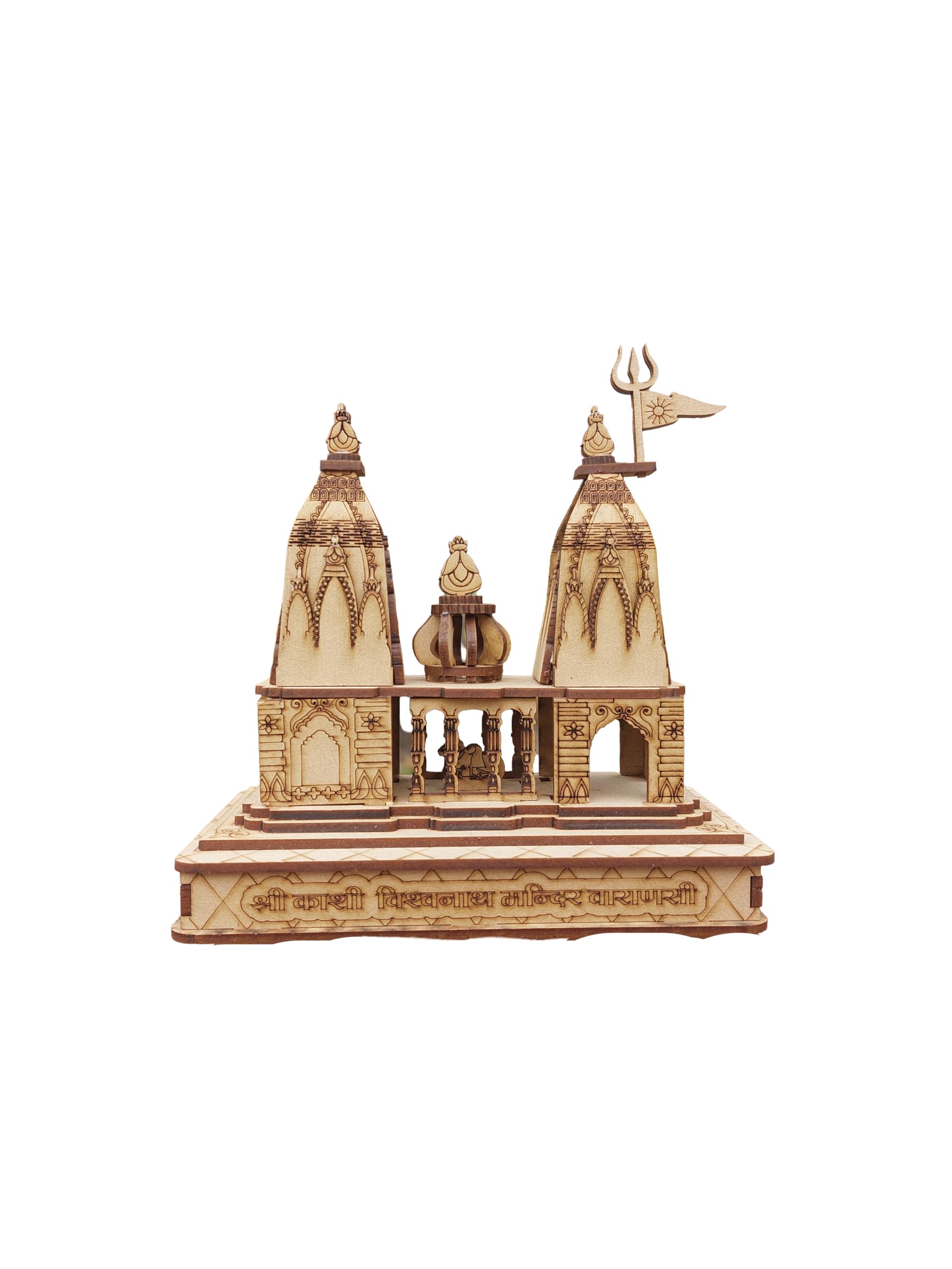 Beautiful Handmade Wooden 3D Kashi Vishwanath Temple Model – Ideal for Religious Gifts and Office Decor