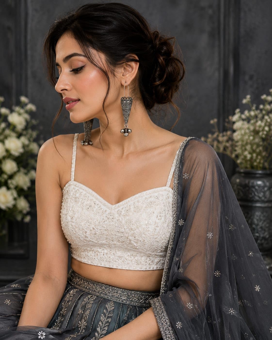 Jewels of Love Meher Tribal Oxidised Jhumka Earrings for Women & Girls | Boho Ethnic Drop Dangle Earrings | Traditional Handmade German Jewelry for Festive, Party & Daily Wear