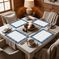 YELONA Leather Dining Table Placemats Set of 4 ? Waterproof, Heat Resistant, Anti-Slip, Easy to Clean Table Mats for Dining Table, Kitchen & Home Dcor (Riviera Blue, 40 x 30 cm) Kafalo