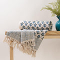 DMAASA 100% Cotton Hand Block Printed Throw Blanket – 50x70 Inch Couch Throws, 3 Seater Sofa Coverlet, Lightweight (Multi-Color_02) Kafalo