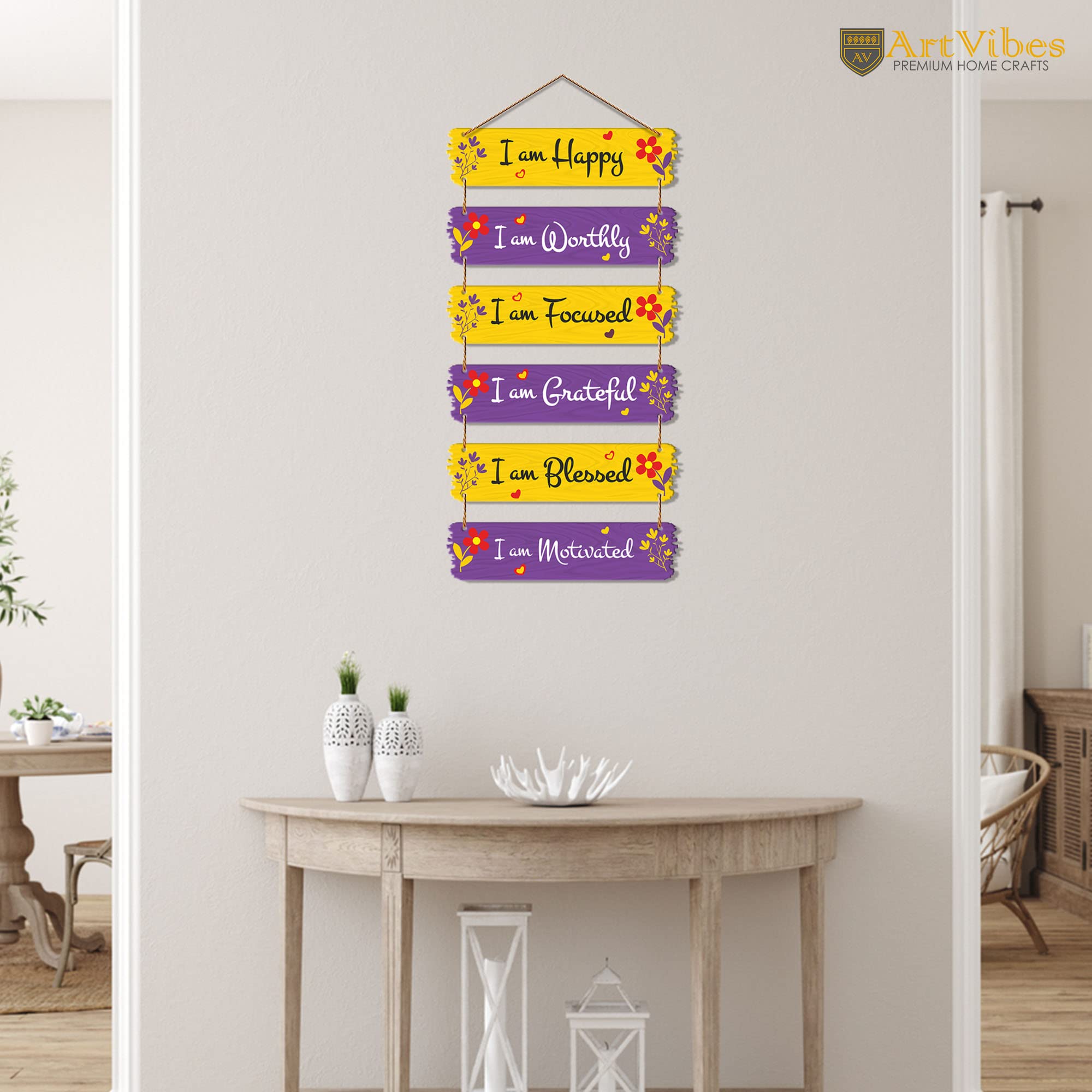 Artvibes Motivational Quotes Decorative MDF Wooden Wall Art for Home | Quotes Decor Item | Motivational Wall Decor | Wall Poster | Graphic Art | Gift Items | Office Wall Decoration Items (WH_7403N)