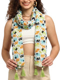 KE KANHA EXPORTS|Cotton Scarf For Women|Beach Printed Tassel Scarf|Multicolor|70x20 Inch