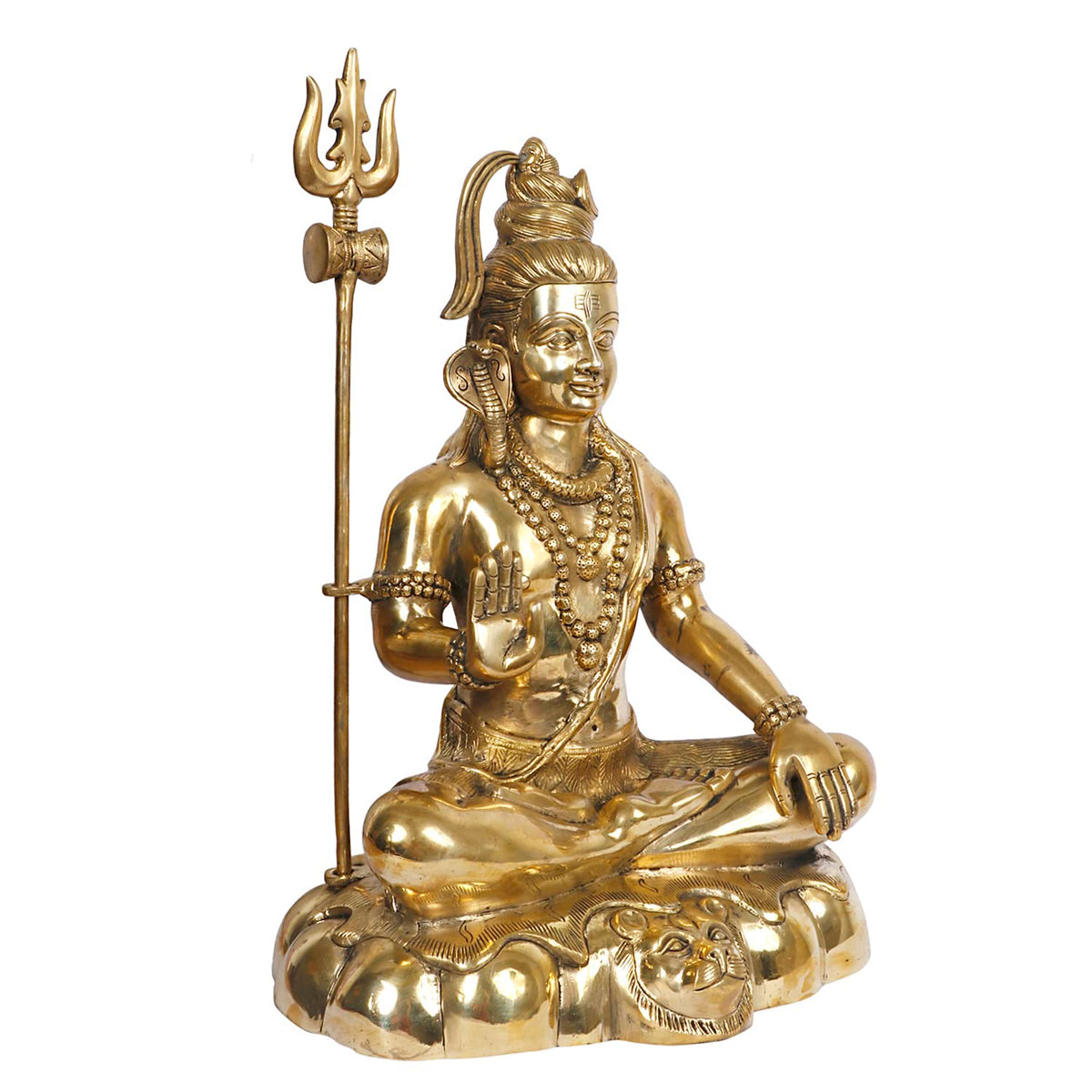 ARTVARKO Brass Lord Shiva Shankar Shiv Statue Bhole Nath Bhagwan Big Murti Office Home Decor Showpiece Statue Size 18 Inches