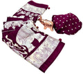 BRAHMAKHODAL Crepe Silk Saree Beautiful Ajrakh Kalamkari Print Design With Blouse Piece (Wine11)