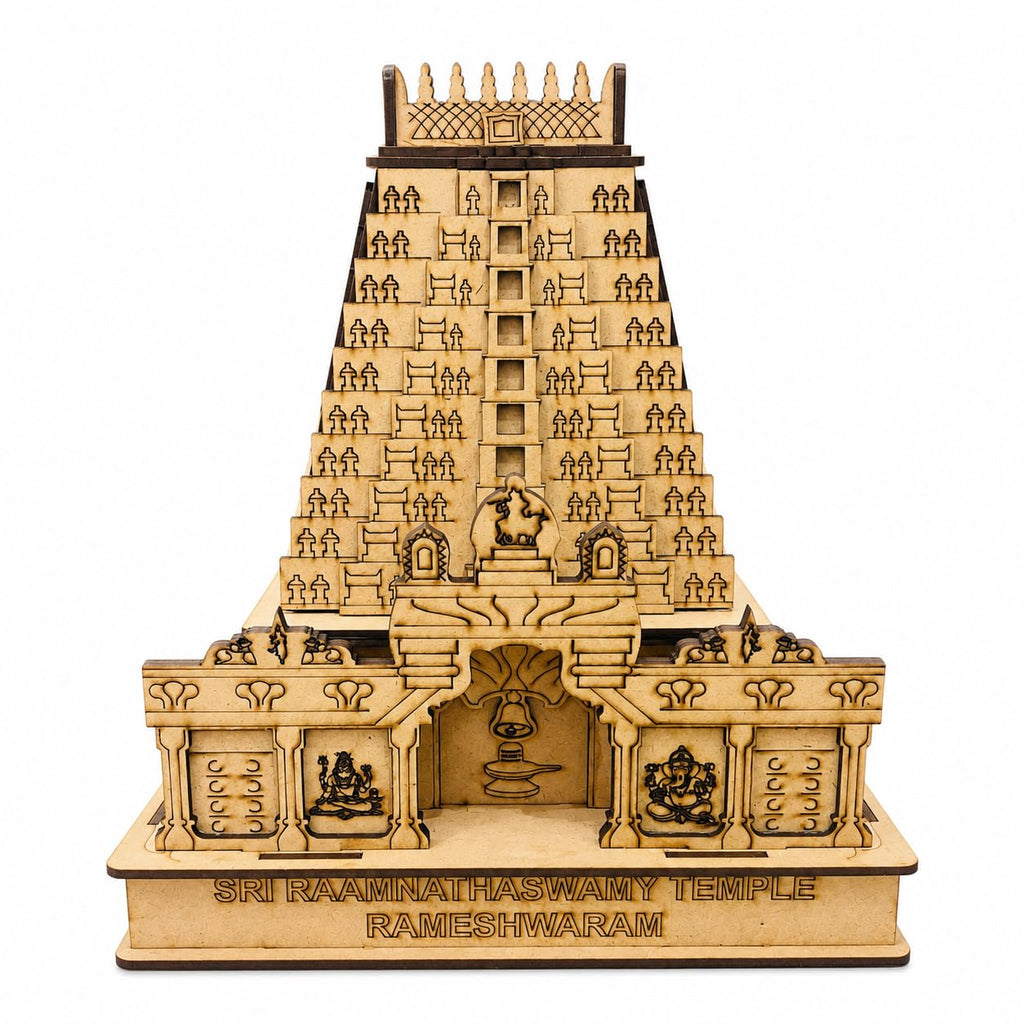 CdrArts Ramanathaswamy Temple Rameshwaram MDF Wood Model 4 INCH