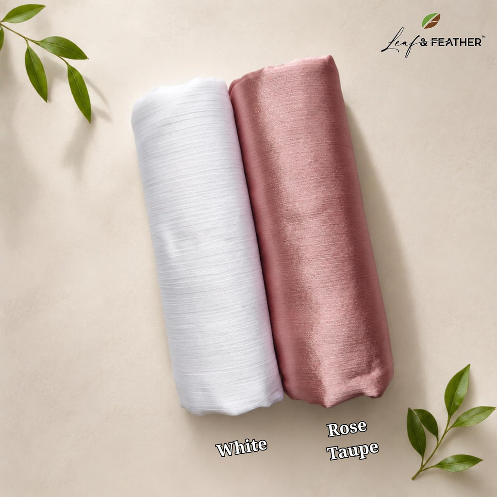 Leaf & FEATHER™ Muna Satin Hijab Scarf for Women | Satin Hijab Set Pack of 2 | 200 x 70 cm | Silky & Lightweight | Elegant Daily Wear & Occasion (13. Dusty Lavender + Pearl Silver)