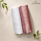 Leaf & FEATHER™ Muna Satin Hijab Scarf for Women | Satin Hijab Set Pack of 2 | 200 x 70 cm | Silky & Lightweight | Elegant Daily Wear & Occasion (13. Dusty Lavender + Pearl Silver)