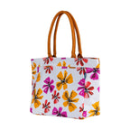 AQVA Cotton Canvas Tote Bag for Women with Side Pockets| Trendy Stylish Multipurpose Handbag with Zipper | Shoulder Bag for Shopping, Travel and Work | Vicenza