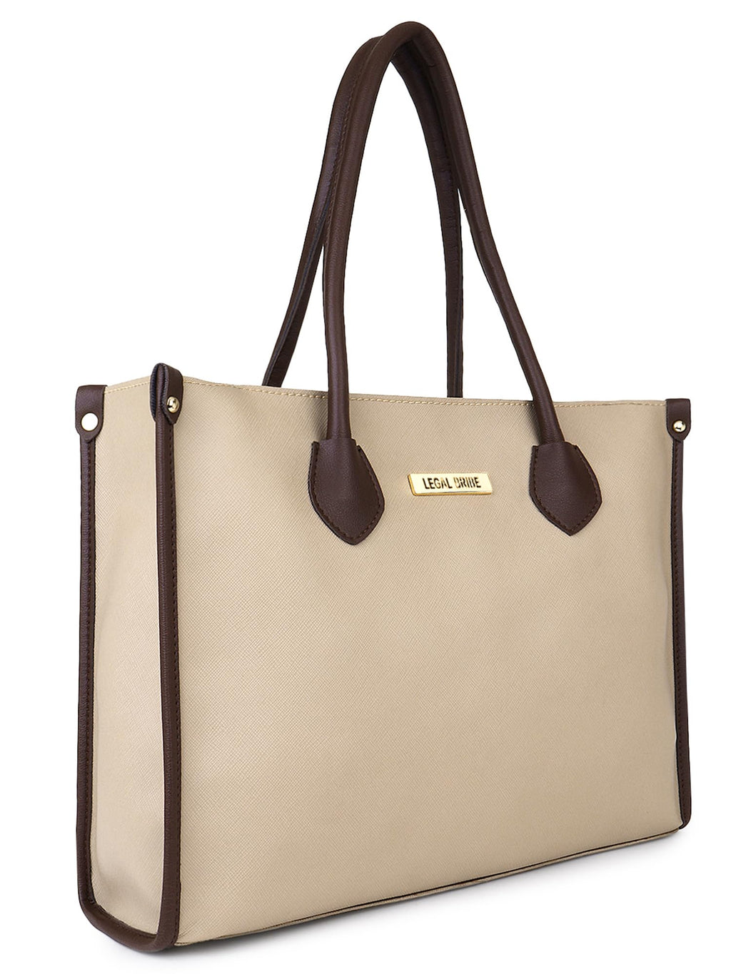 LEGAL BRIBE Womens Textured Shoulder Tote Bag (Beige)