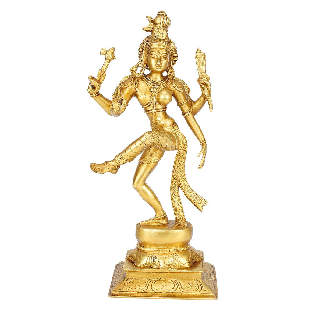 SVARUP Brass Ardhanarishvara, (Half Shiva & Parvati) Ardhnarishwar Statue, Ardhnari, Shiv Double Avatar, Height 12 Inch Weight 3.4 Kg Color Gold