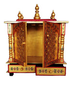 Wood To Cart Beautiful Wooden Temple/Pooja Mandir for Home and Office/Wall Mounted Temple/Puja Stand(Multicolor - 18x9x22 inches)