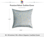 RD TREND Velvet Cushion Covers, 45 x 45 cm/18 x 18 inches,Pack of 5,250 TC, Back Zipper (Grey)