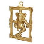 SVARUP Brass Ganesh Wall Hanging Ganesha Idol in Gold Color Height 9 Inch