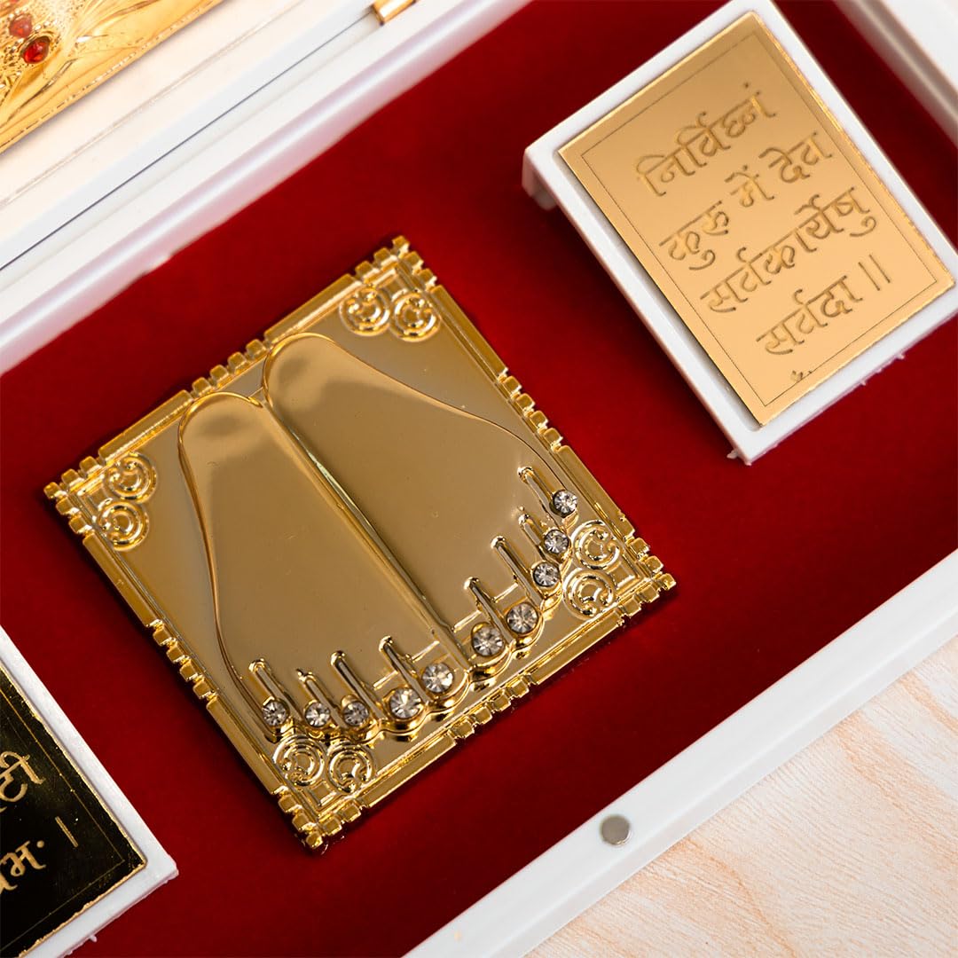 Svastika Ganesha Pocket Temple | 24 Karat Gold and Silver Coated | Ganpati Idol for Home Mandir | Office Table | Gift for Diwali | Pooja Room | Vastu Decor | Small Size 21 cm