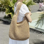 PALAY Tote Bag for Woman Straw Woven Boho Summer Beach Shoulder Handbag