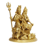 ARTVARKO™ Brass Lord Shiva Parvati Kartikeya and Ganesha Murti Shiv Family Parivar Shivlin Idol Statue for Home Décor Mandir Temple Gift Showpiece 9 Inches Height