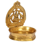 Svarup Brass Gajalakshmi Diya for Home Temple: Dimensions 6x5x4.5 inches, in Gold Color Color