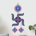 Artvibes Swastik Evil Eye Wall Hanging for Home Entrance Door Decor | Sacred Hindu Swastik Symbol with Nazar Battu Protection for Positive Energy | Good Luck | Vastu & Spiritual Wall Art (WH_85108N)
