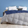 Day Care - 600 GSM Hotel Quality-Down Alternative Reversible Comforter (90 x 90 Inches/228cm x 228cm) - Comforter Queen Size|Navy/Silver Kafalo