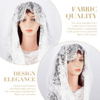 PALAY Lace Mantilla Veil for Women, Church Prayer Scarf, Net Covering