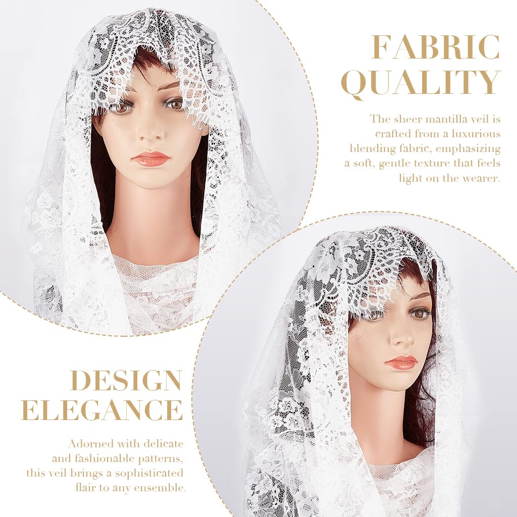 PALAY Lace Mantilla Veil for Women, Church Prayer Scarf, Net Covering
