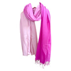 Graziemille Pure Pashmina For Women Ombre Salmon/Pink XL