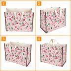 DOUBLE R BAGS Big Heavy Duty Large Eco Cotton Canvas Grocery Shopping Bag for Men & Women Vegetable Milk Fruits with Hand Carry Handle Lunch Box Jhola Tote Bags (Christmas, Pack of 3)