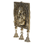 ARTVARKO Brass Ganesh Ganesha Wall Hanging Idol with Bells for Puja Gifting Entrance Home Decor 7 Inch