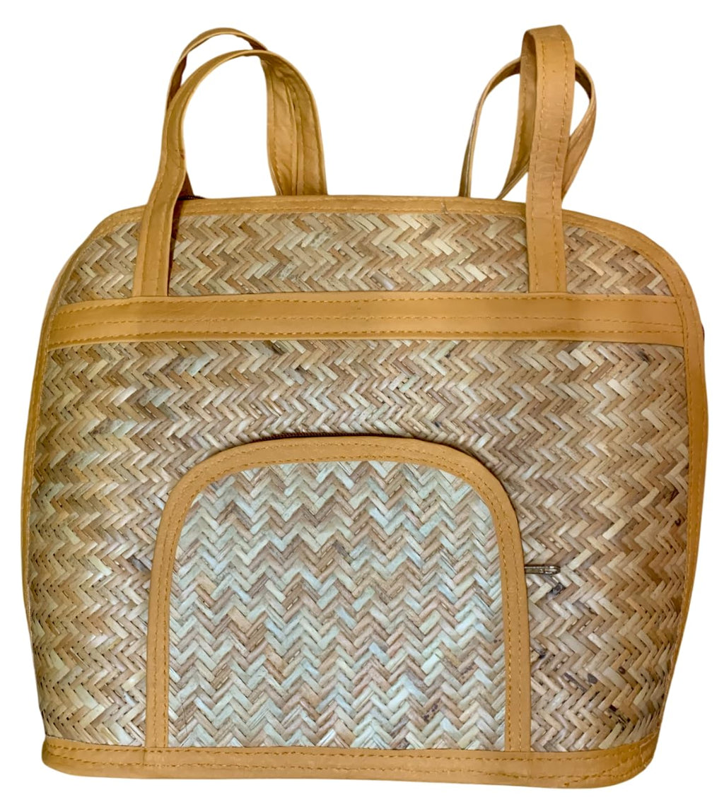 Awesome Assam Handicrafts Collection- Sitalpatti (Cane) Large Size Multipurpose Tote Bag for Women, 29cm W x 36cm H x 8cm Depth (Maximum Expanded)