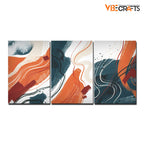 VIBECRAFTS Homcraft 3 Pieces Abstract Art Texture Canvas Wall Painting Fitted With Wooden Frame For Home | Office | Living Room | Gifts(PTVC3Pcs3_11506)