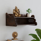 HOMEWEY DECOR Handcrafted Wooden Home Temple for Wall Mount | Premium Pooja Mandir with Strong Support for Heavy Idols | Luxurious Finish Wooden Mandir for Home Office and Prayer Room (Style-02)