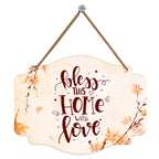 Artvibes Bless This Home with Love Wooden Wall Hanging Decoration Items for Home | Quotes Decor Item | Home Quotes Wall Hanging | Modern Decor Items | Wall Poster | Unique Gift Items (WH_3607N)